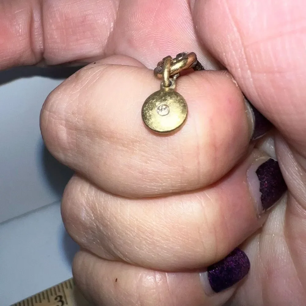 J. Crew Burnished Gold Tone‎ and Crystal Boho Pendant Necklace